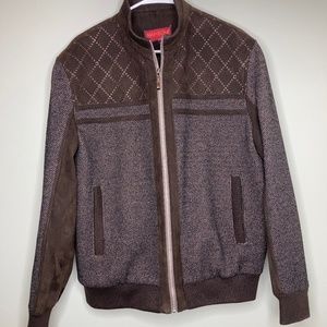Vintage Mantoni Brown Bomber Wool Zip Up Jacket